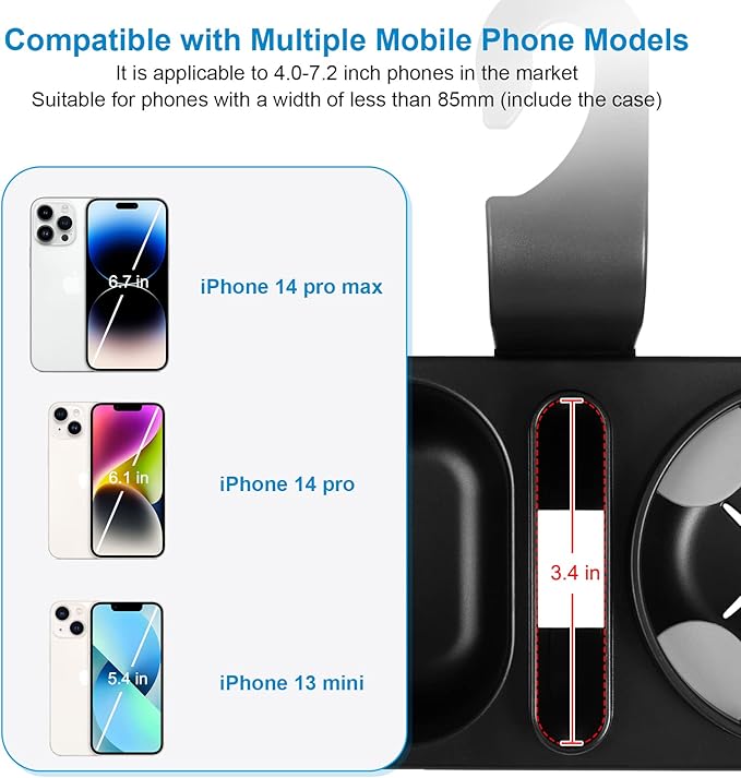 Accmor Car Headrest Backseat Organizer with Cup Holder, 3 in 1 Universal Backseat Car Organizer Tray Hold Bottles, Phone, Snacks, Trash, Non-Slip Grip Clip Car Seat Organizer Tray for Kids Adults