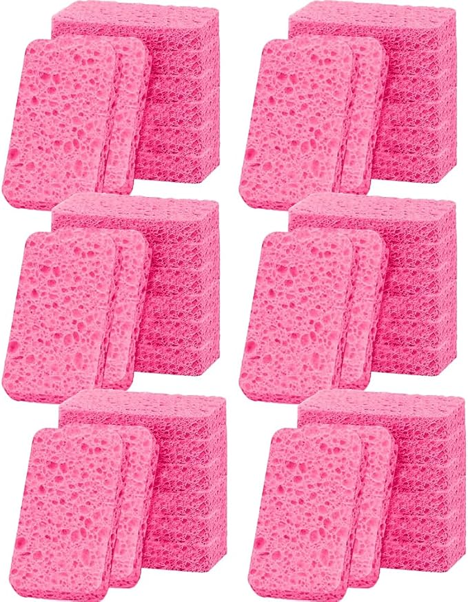 36 - Pack Non-Scratch Scrub Sponges - Sponges for Dishes and Washing Dishes, Cleaning Sponges for Kitchen Home and More（Pink）