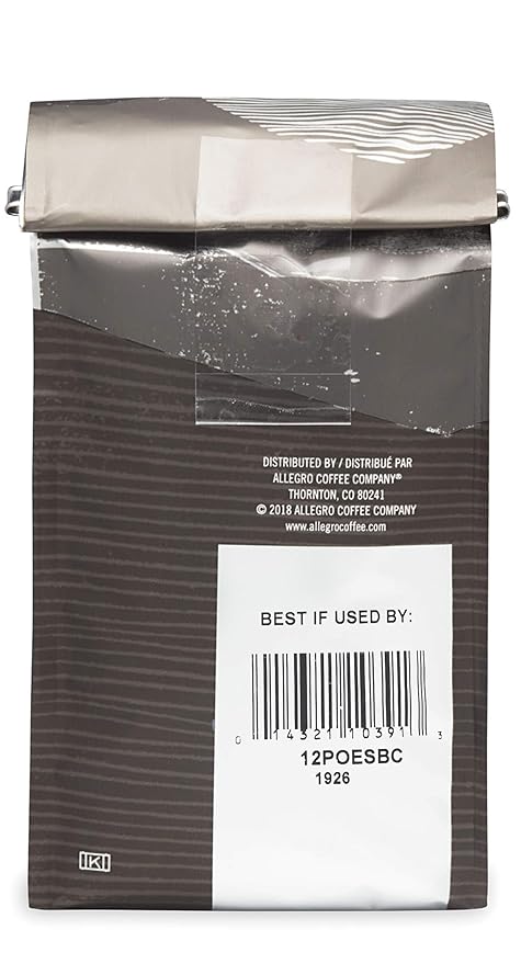 Allegro Coffee Decaf Organic Espresso Bel Canto Whole Bean Coffee, 12 oz