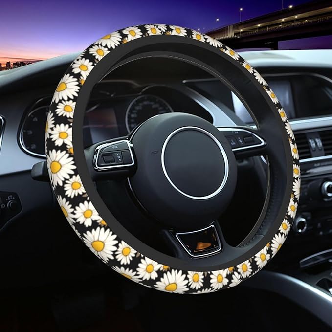 Magritte Cute Steering Wheel Cover Non-Slip Breathable Sweat-Absorbent Suitable for SUV Van Truck Car Universal Protection Accessories 15 Inch Suitable for Women Men