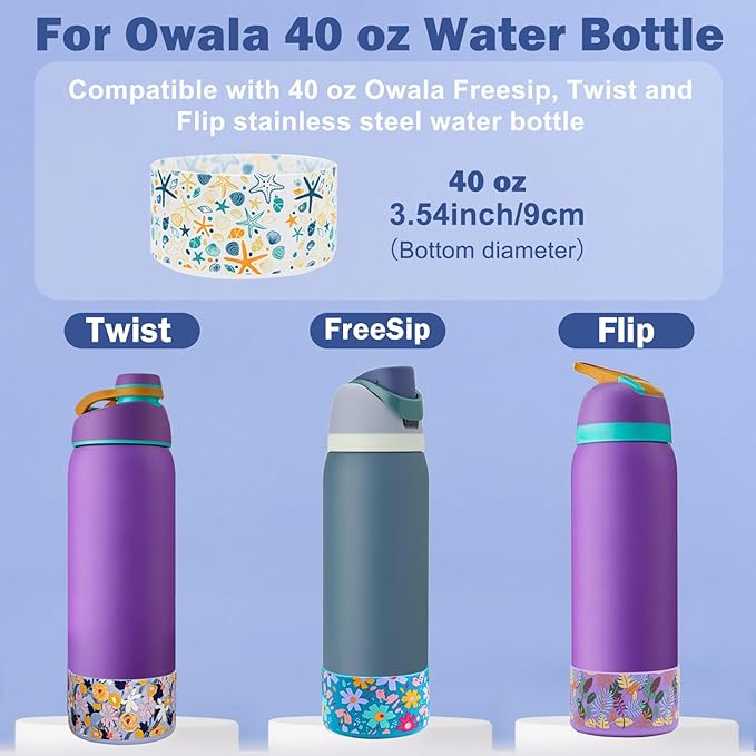 HEYSKAY 2PCS Silicone Boot for Owala Flask Water Bottle Anti-Slip Protective Sleeve for Owala Twist,FreeSip and Flip Stainless Steel Water Bottle BPA-Free Boot Bottom Base