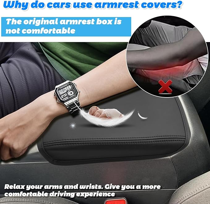 SHAOHAO for 2024 2025 Hyundai Santa Cruz Car Armrest Cover for 2022-2024 2025 Hyundai Santa Cruz Accessories SE/SEL/Night/SEL Premium/Limited Center Console Cover Elbow Arm Rest Comfort Protector Pad