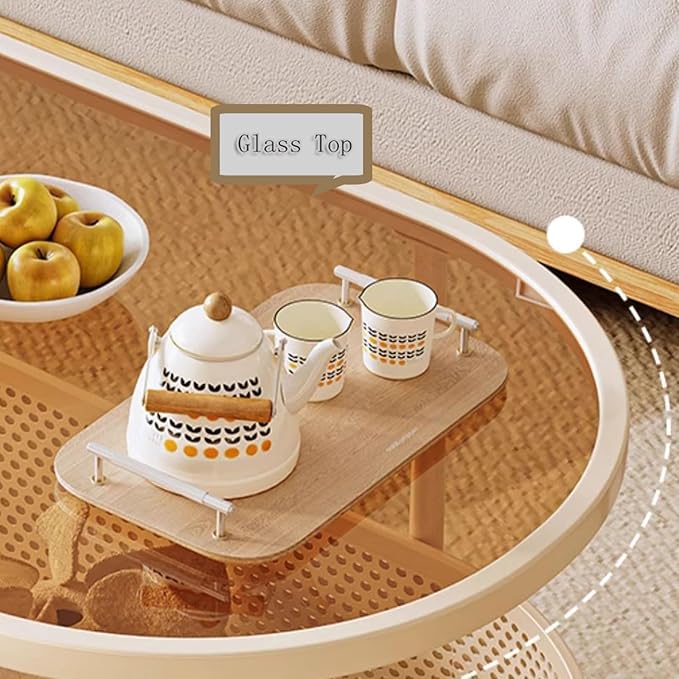 Side Table Glass Top Movable End Table Coffee Station Table, Metal Coffee Bar Stand Cart with Storage Coffee Table on Wheels,for Home Kitchen, Entryway, Living Room,Dining Room(Black,100cm)