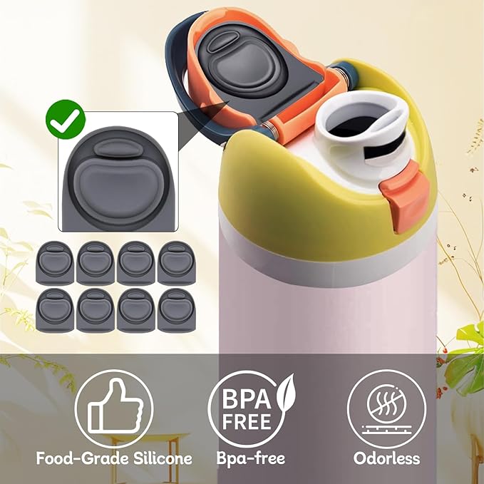8 Pcs Replacement Rubber Seal Stopper Compatible with Owala FreeSip,Water Bottle Top Gasket Lid for Owala 16/19/24/32/40oz Bottle Mouth Cap Silicone Stoppers Parts Insert Accessories 8AB-U2