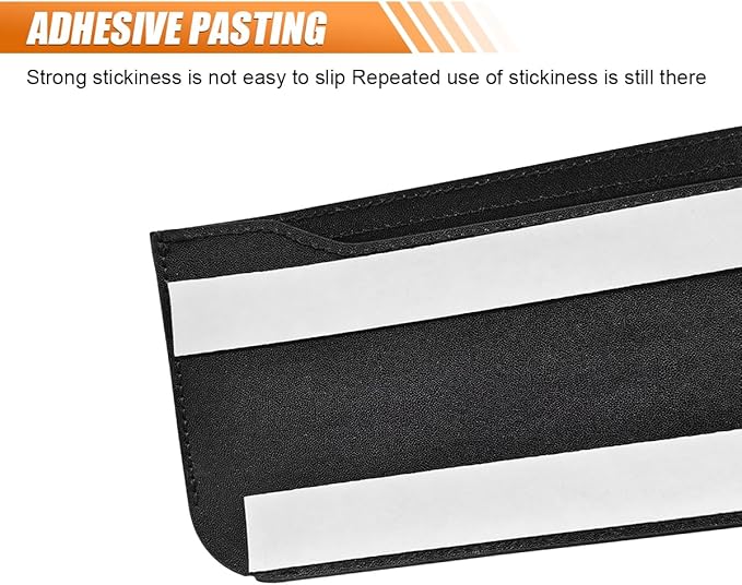 Car Seat Side Pocket Organizer, Multifunctional Mini Console Storage Bag for Phone, Keys, Sunglass, Wallet, PU Leather Tray Pouch Car Organizer Accessories for Seat, Door, Window, Console (Black)