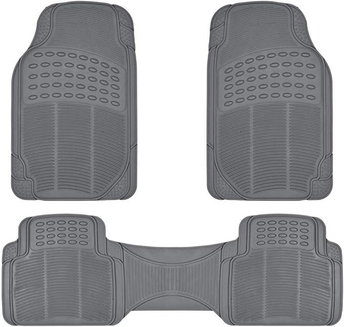 BDK MT783PLUS ProLiner Original Heavy-Duty Front & Rear Rubber Floor Mats, Gray, 3 Piece (Pack of 1)