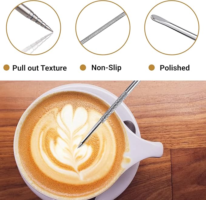 Milk Frothing Pitcher, 350ml/12oz Milk Frother Cup Stainless Steel Jug Steaming Pitcher, Milk Coffee Cappuccino Latte Art Barista Steam Pitchers Milk Jug Cup with Decorating Pen