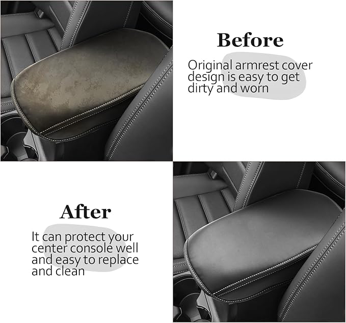 SKTU for 2017-2024 2025 Mazd a CX-5 Center Console Cover 2023 2024 2025 CX5 Central Console Armrest Pad 2025 CX-5 Seat Box Cover 2025 CX-5 Center Console Soft Cushion (White)