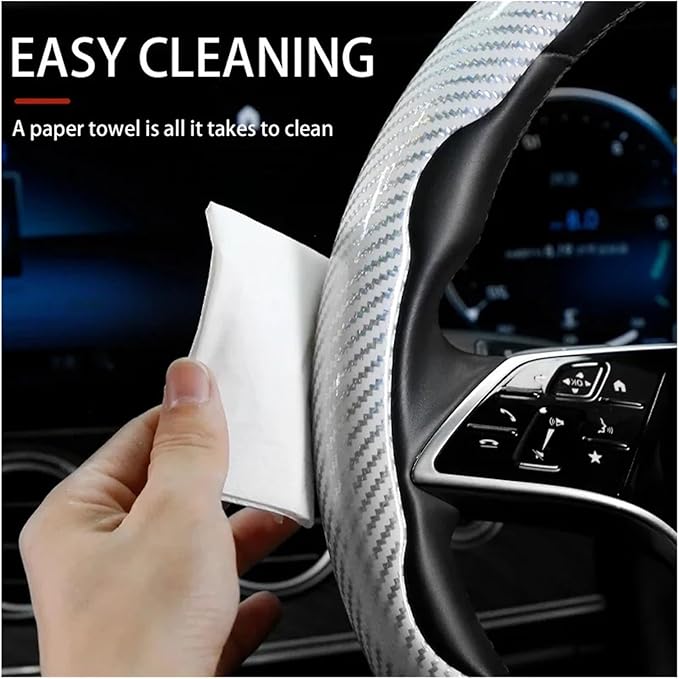 1/2PCS Laser Perforated Steering Wheel Cover, Microfiber Leather and Silicone Non-Slip Grip(1pcs Blue)