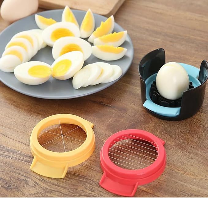 Egg Slicer, 3-In-1 Stainless Wire Egg Slicer, Suitable for Hard Boiled Eggs, Soft Fruit, Cutting out Regular and Beautiful Shapes
