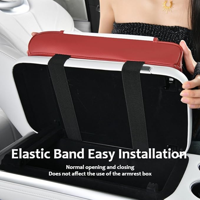 Armrest Box Pad for Car w/Type-C Charging Interface, Car Center Console Cover w/Cup Holder, Interior Car Accessories (Beige)