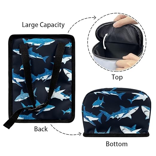 Sea Shark Pattern Cars Trash Bin Collapsible Car Organizers and Storage for Front Seat Multipurpose Trash Bag Automotive Garbage Can Cars Accessories Interior Sedan Organizer