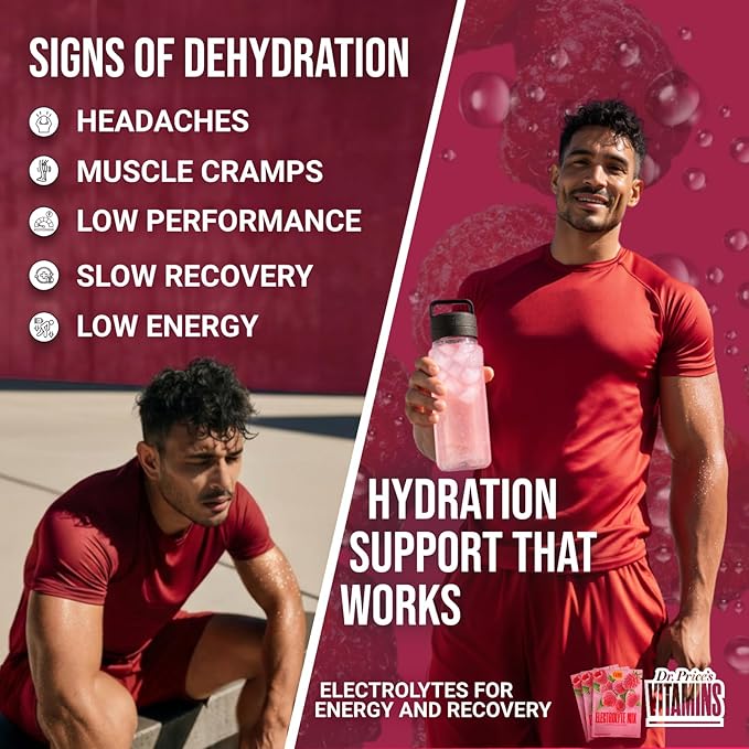 Dr. Price’s Electrolytes Powder Packets – Raspberry, 60 Packets | Sugar Free Electrolytes | Hydration Drink Mix, 72+ Trace Minerals, Keto Electrolytes, Vegan, Doctor-Formulated, Made in USA