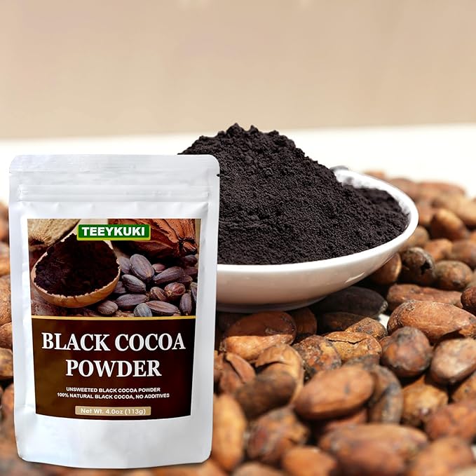 Black Cocoa Powder, 4.0oz(113.0g), Premium Food Grade Black Cocoa Powders for Cooking & Baking, Non-GMO