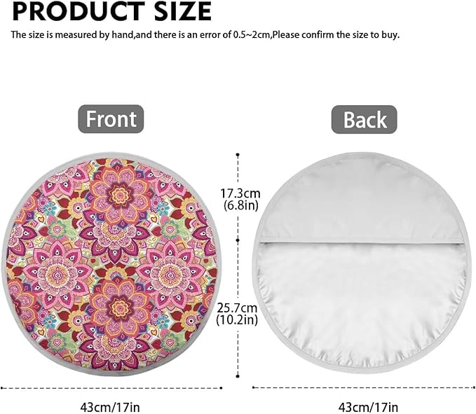Mandala Steering Wheel Sun Cover 17 Inch Easy to Install Car Rudder Sun Heat Shield Foldable Vehicle Steering Wheel Vehicle UV Reflector Summer Essential Gift for Friends