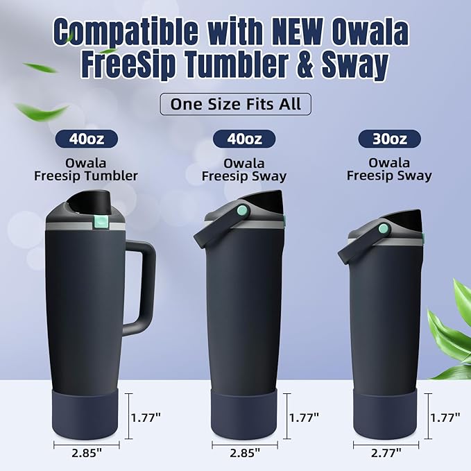 2PCS Silicone Boot Compatible with Owala 30oz & 40oz FreeSip Sway Bottles & Tumblers, Protective Anti-Slip Bottom Cover Sleeve for Freesip Sway Tumbler