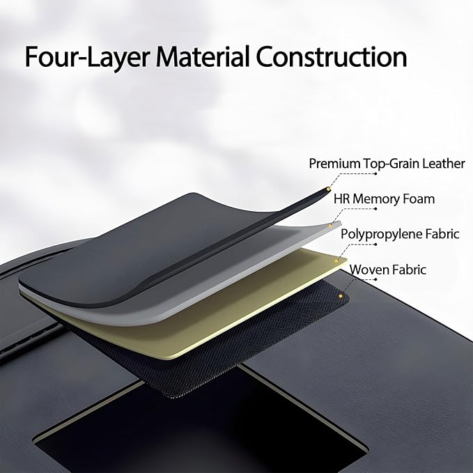 Universal Premium Leather Foldable Car Backseat Organizer with Table Tray, Seat Back Protector with Touch Screen Pad Phone Holder, Car Storage Pockets Tissue Holder with School Bags Hooks