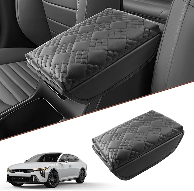 SKTU for 2026 Kia K4 Hatchback Center Console Cover for 2025 2026 Kia K4/2026+ Kia K4 Hatchback Armrest Cover Kia K4 2025 2026 Accessories Soft Console Cushion [Thicken] 2026 K4 Hatchback Seat Box Pad