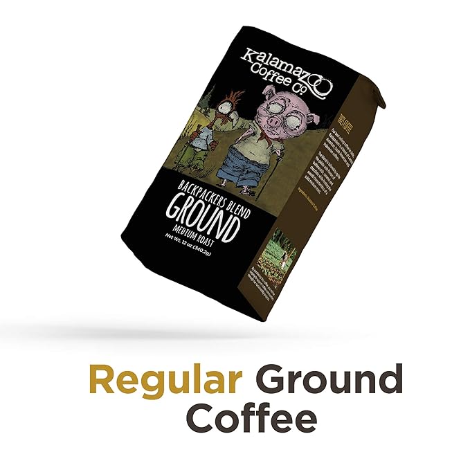 KALAMAZOO COFFEE COMPANY Ground Coffee Variety Pack - Backpackers Blend, Loretta, & Papua New Guinea | 12oz Bag (3 Pack)