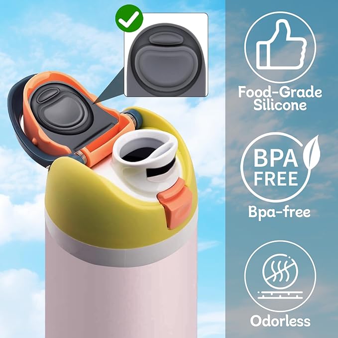 2 Pcs Replacement Rubber Seal Stopper Compatible with Owala FreeSip,Water Bottle Top Gasket Lid for Owala 16/19/24/32/40oz Bottle Mouth Cap Silicone Stoppers Parts Insert Accessories 2PB-3