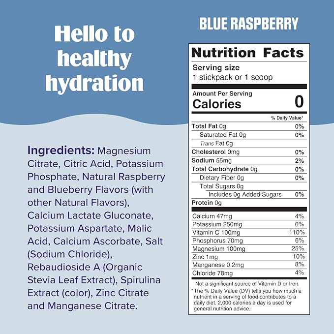 Ultima Replenisher Daily Electrolyte Powder Drink Mix – Sugar Free – Blue Raspberry, 90 Servings – Hydration Powder with 6 Electrolytes and Minerals – Keto Friendly, Vegan, Non-GMO