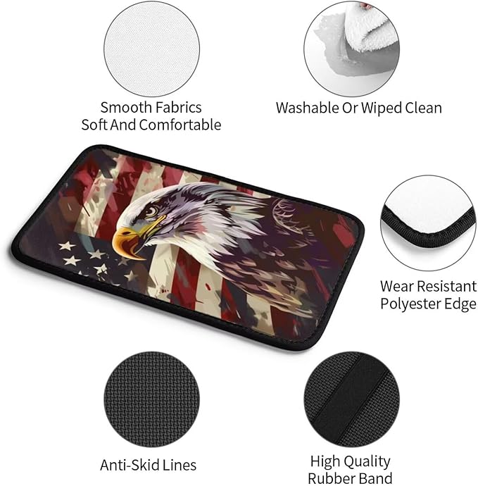 American Flag Center Console Pads USA Flags Armrest Cover Patriot Star Stripe Arm Rest Seat Box Pad Red Lid Covers