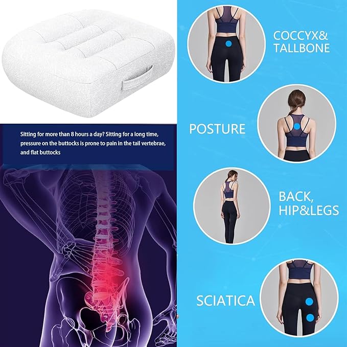 Super Thicken Car Seat Cushion for Adults/Office Chair Cushions/Butt Pillow for Car Long Sitting,Portable Car Seat Pad Fatigue Relief Suitable for Trucks,Cars,Office Chairs,Wheelchairs（White）