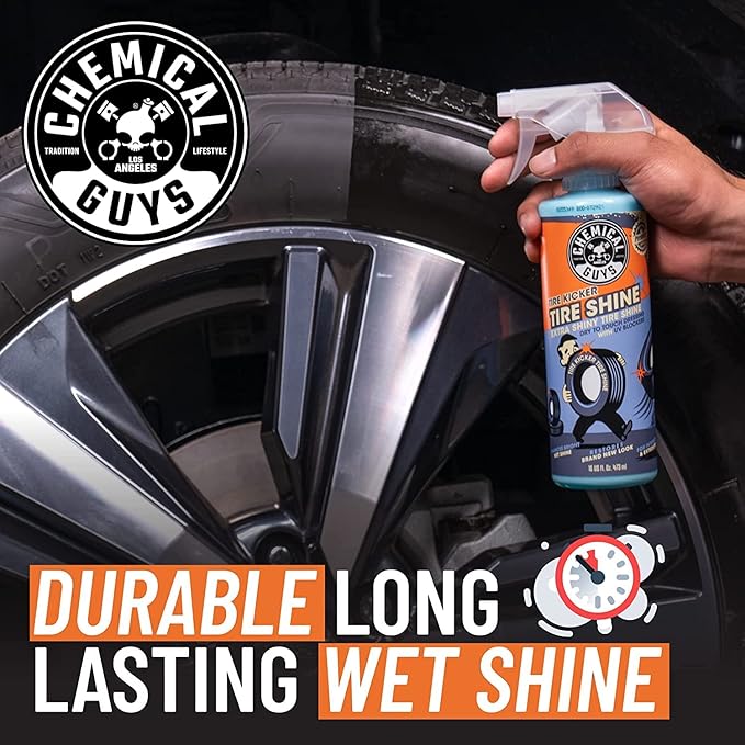 Chemical Guys Wheel Cleaner & Tire Protectant Bundle with (1) 16 oz TVD11316 Tire Kicker Tire Shine and (1) 16 oz CLD10616 Sticky Citrus Gel Wheel Cleaner (2 Items)