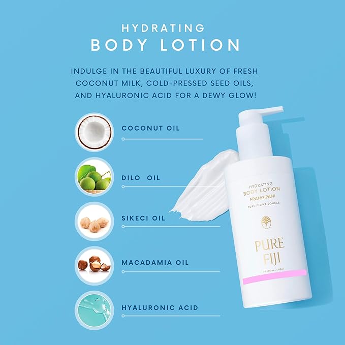 PURE FIJI Hydrating Body Lotion, Frangipani (10.14 Fl.Oz /300ml)