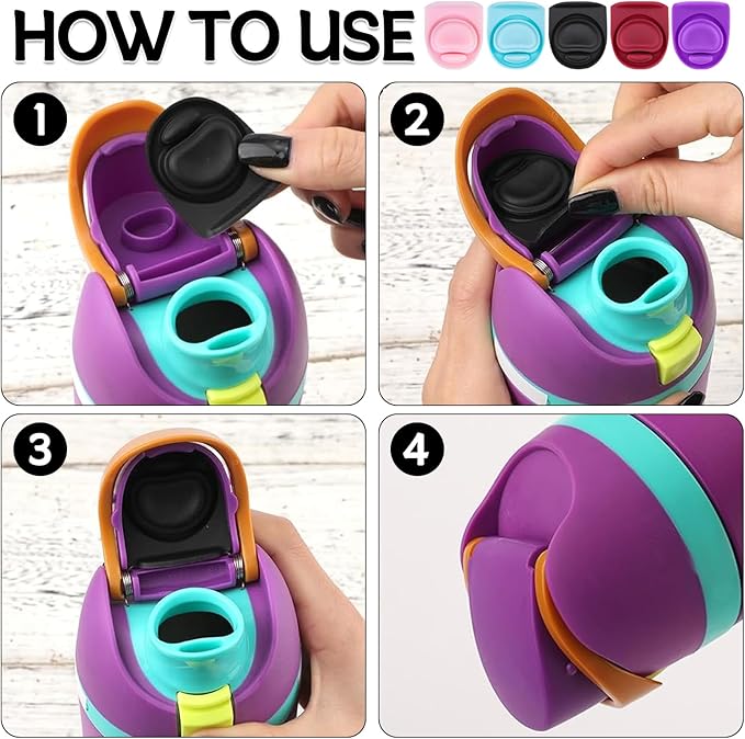5 Pcs Replacement Seal Stopper Compatible with Owala FreeSip 16oz 32oz,Bottle Top Gasket Lid for Owala 16/19/24/32/40oz Seal Mouth Cap Silicone Stopper Parts Insert Accessories（5 colors 10）