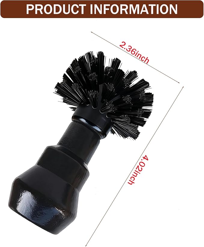Portafilter Cleaning Brush, Professional Barista Espresso Coffee Cleaning Brush Tool with Wooden Black Handle for Breville Espresso Machine Portafilter Basket (58MM)
