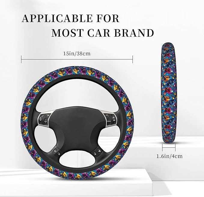 Car Steering Wheel Cover 15 Inch Leather Breathable Universal Auto Steering Wheel Protector Fit Auto Suvs Van Truck - Play Hockey 2
