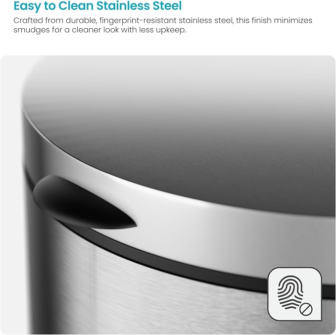 Home Zone Living 1.3 Gallon Small Trash Can with a Step Pedal Lid