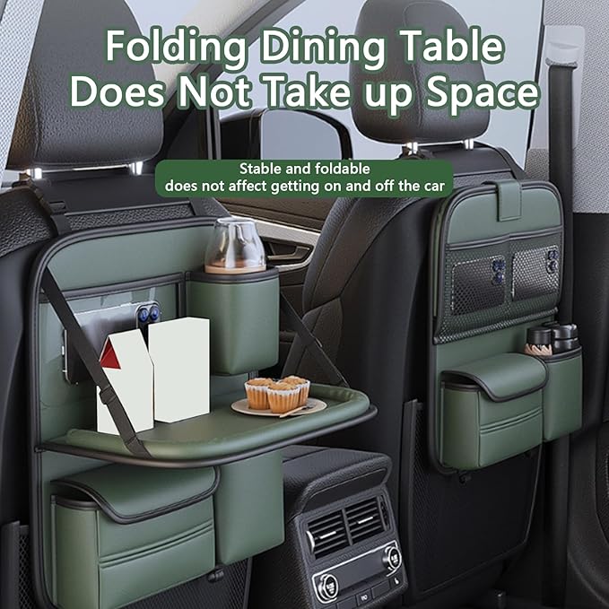Car Backseat Organizer for Tesla Model X 6seats 2015 2016 2017 2018 2019 2020 2021 2022, Multifunctional Car Organizer Back Seat, Car Storage Organizer with Foldable Table Tray, Large Storage Pockets