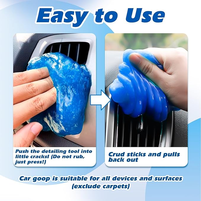 x xotic tech Car Cleaning Gel for Car Detailing Putty Interior Cleaner Slime Reusable Auto Detail Tools Supplies Accessories Valentines Day Gifts for Him Her Men Women Stocking Stuffers Blue 2 Pack