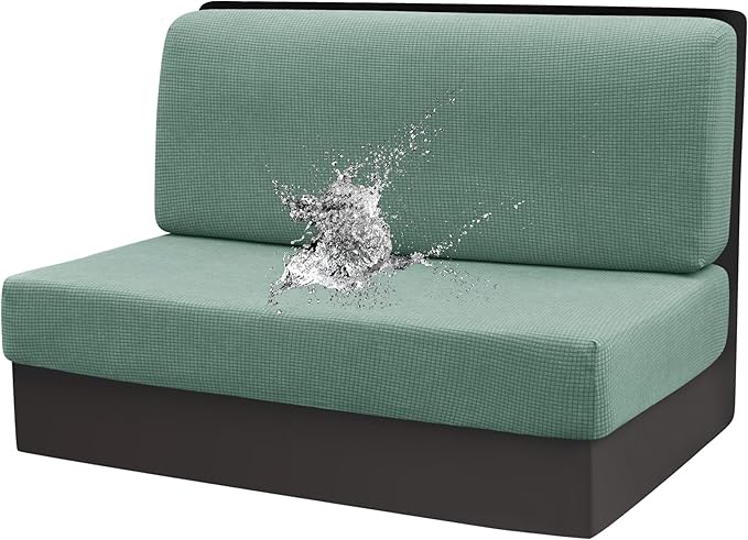 Stretch Rv Cushion Covers,Dinette Booth Seats with 1 Backrest & 1 Bench Cover,38 in Camper Covers Dinette Booth Set,Camper Cushion Table,1 Set-Pine Green