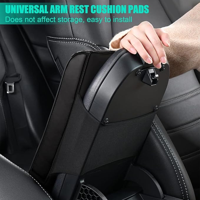 Car Armrest Pad for Mercedes Benz S Class S500 S580 S580e Waterproof Center Console Pad Car Armrest Seat Box Cover Protector Universal Arm Rest Cushion Pads,F