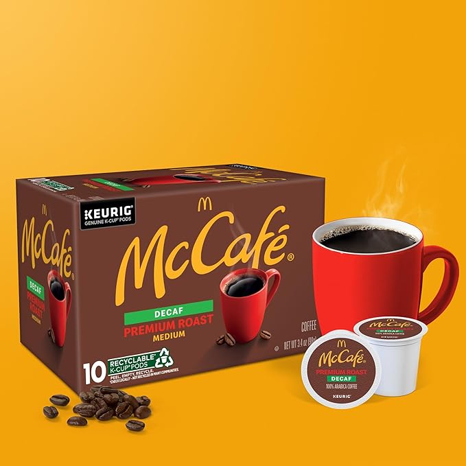 McCafe Premium Roast Decaf Coffee, Single Serve Keurig K-Cup Pods, Decaffeinated, 60 Count, (6 Packs of 10)
