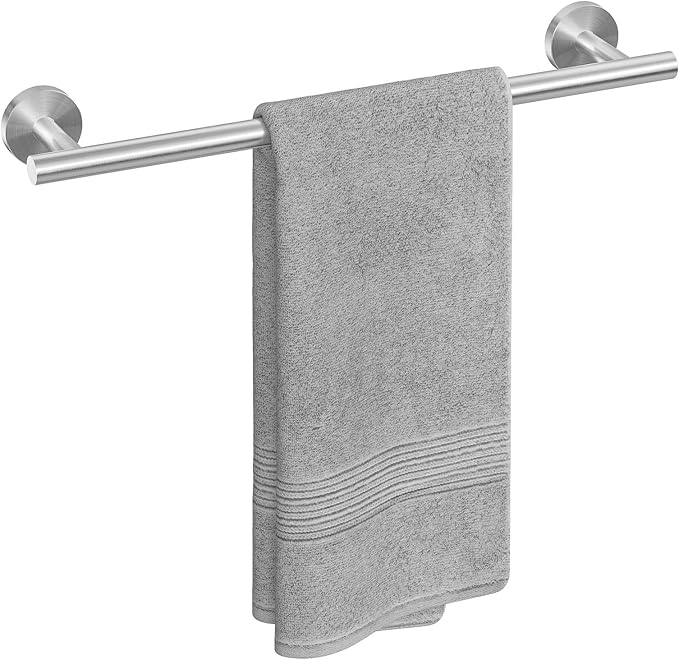 USHOWER Brushed Nickel Towel Bar, 18-Inch Towel Rack for Bathroom Wall Mounted, Thicken SUS304 Stainless Steel Towel Rod Modern Home Decor (Total Length 20-Inch)