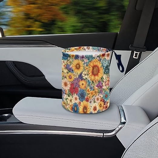 Car Front Seat Can Leak Proof Front Seat Back Seat Garbage Container Bag Kitchen Rubbish Bin Fashion Vehicle Organization Bin, Mushroom Star