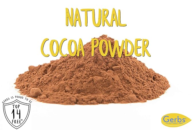 Gerbs Natural Cocoa Powder 4 lbs. | 10-12% Cocoa Butter Fat, Resealable Bag | Classic Unsweetened Cocoa | Top 14 Allergen-Free