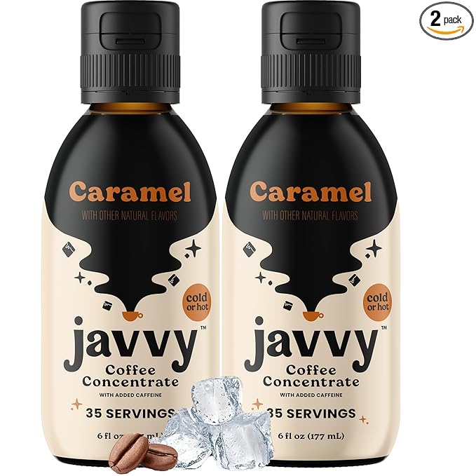 Coffee Concentrate - Cold Brew Coffee, Perfect for Hot or Iced Instant Coffees, Hot Drinks, Cold Brew Concentrate, 2 Pack - Caramel