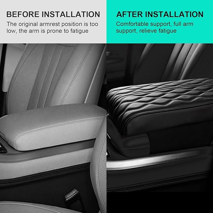 Car Armrest Pad for Mercedes Benz S Class S500 S580 S580e Waterproof Center Console Pad Car Armrest Seat Box Cover Protector Universal Arm Rest Cushion Pads,F