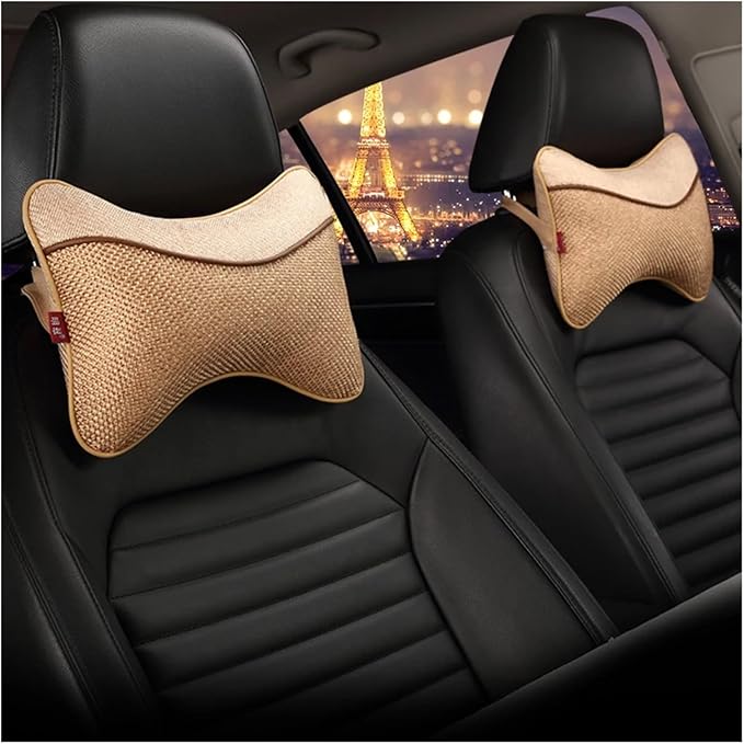 Car Headrests Cervical Neck Pillow Head Cushion Memory Foam Cotton Fit for Seat Waist Lumbar Support(Orange)