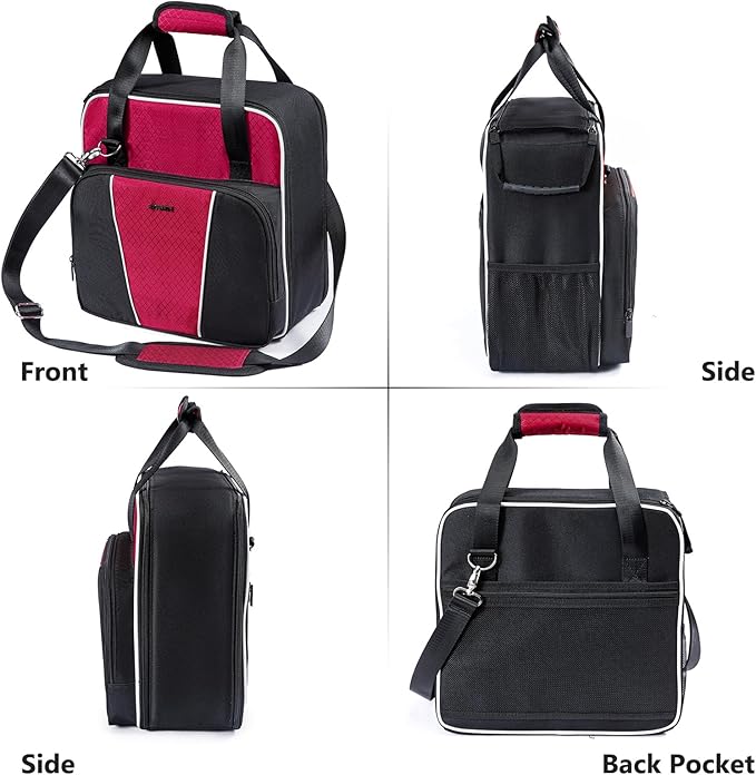 BAGSPRITE For Keurig K-Express Coffee Maker Travel Bag, K-Iced Single Serve Brewer Carrying Case with Multiple Pockets for Pods, Storage Bag With Shoulder Strap