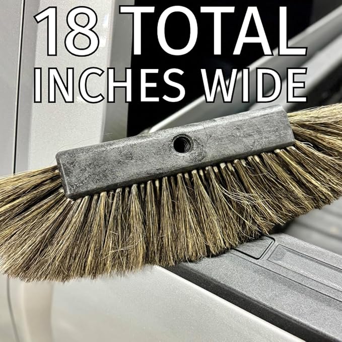 Montana Original Tri-Angle Boar’s Hair Car Wash Brush | Soft, Scratch-Free Cleaning | Telescopic Handle for Large Vehicles | MB-1800-H