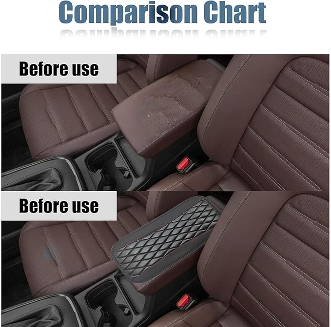 Leather Car Center Console Armrest Pad for Toyota Tacoma 2005-2023, Auto Armrest Cushion, Waterproof Seat Box Cover Protector, Vehicle Interior Decor Accessories, Blue