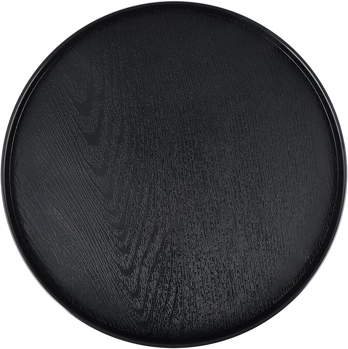 MDLUU Plastic Serving Tray, 13" Ottoman Tray, Round Butler Tray for Breakfast in Bed, Coffee Table Decor, Party