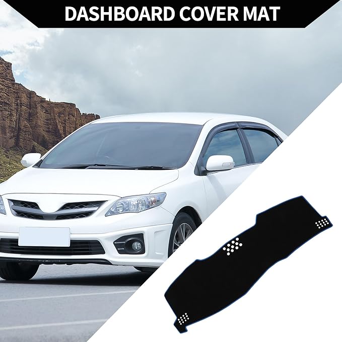 Dash Cover for Toyota Avalon Limited/XL/XLS 2005-2010 / Center Console Dashboard Cover/Non-Slip Polyester Silicone 59.84"x18.31" / 1Pcs Black Blue