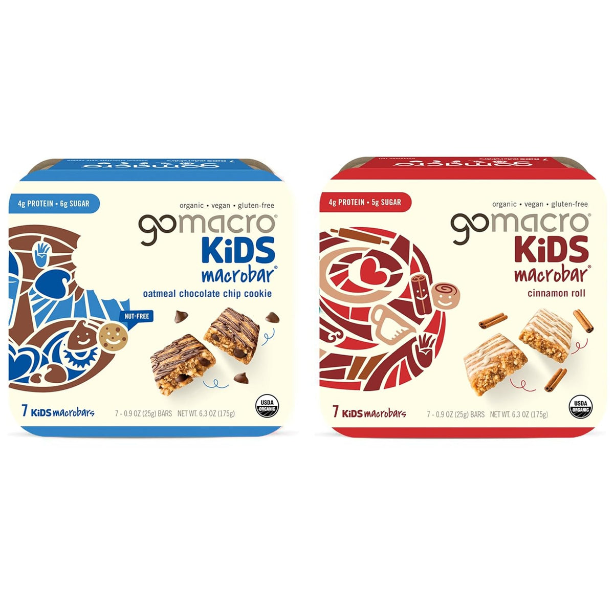 Gomacro, Bar Kids Cinnamon Roll Organic, 6.3 Ounce, 7 Count